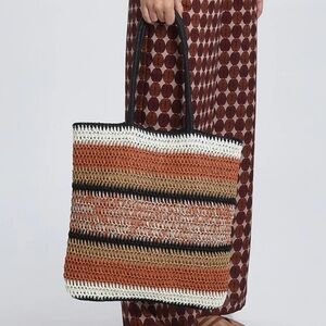 Molly Bracken Multicolor Woven Tote Bag